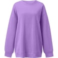 thumbnail image 3 of ORUYROP Chandails en Molleton Surdimensionnés pour Femmes Manches Longues Col Rond Chandail Décontracté Ample Couleur Unie Polaire Tops Pulls, 3 of 5