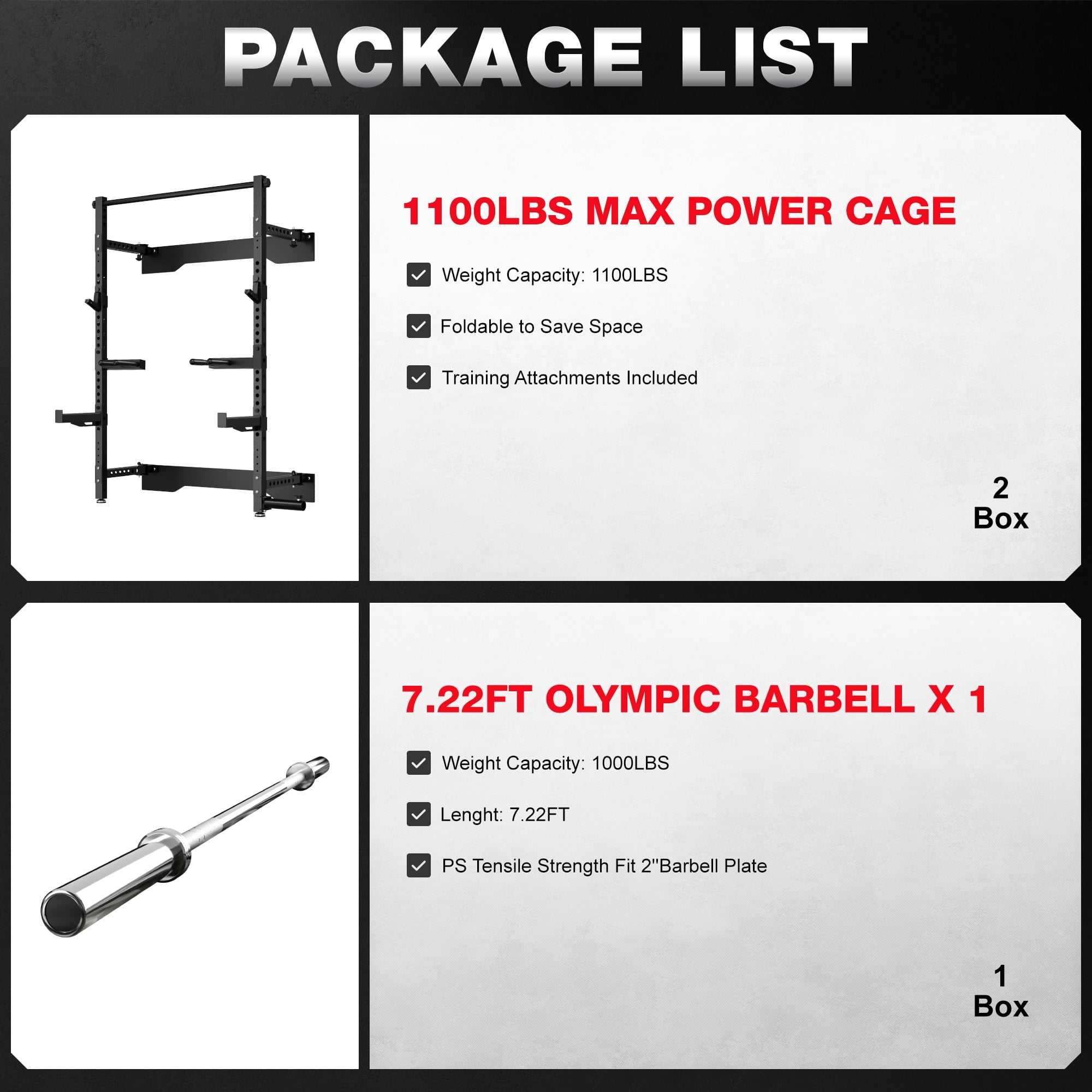 Folding Wall Mounted Squat Rack,1000 lbs Capacity Power Rack for Home Gym,Space-Saving Foldable Squat Rack with Pull-Up Bar & Landmine,Heavy-Duty 2.36" x 2.36" Steel Frame Power Cage