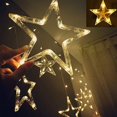 thumbnail image 4 of Twinkle Star 12 estrellas 138 luces LED para cortina, luces para cortina de ventana con 8 modos intermitentes, decoración de Ramadán para bodas (blanco cálido), 4 of 5