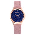 thumbnail image 1 of Reloj de pulsera de cuarzo con correa de PU de aleación de mujer con esfera redonda y cielo estrellado de moda (rosa), 1 of 4