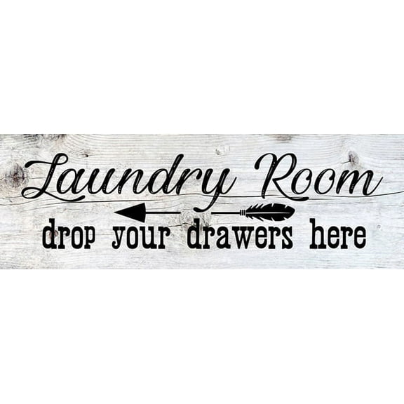 Laundry Room Chic White Farmhouse Wood Sign Wall Décor Gift 6 x 18 Wood Sign B3-06180028159