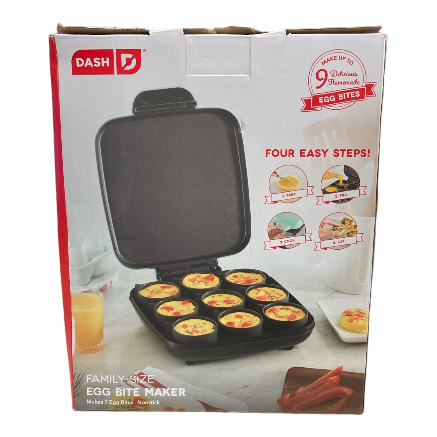 FineMade Sous Vide Style Egg Bite Maker Machine with 4 Silicone Molds,  Grilled Cheese Maker, Mini Griddle, Ideal for Breakfast Sandwiches, Snacks