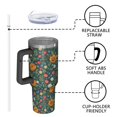 thumbnail image 4 of 40oz Pioneer Flower Floral Print Pattern Insulated Tumbler with Handle, BPA-Free Leak Proof Lid and Straws, Double Wall Vacuum, Hot 12h/Cold 34h, 4 of 6