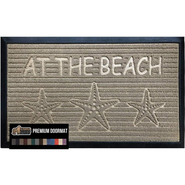 Gorilla Grip Original Durable Natural Rubber Door Mat, Large Heavy Duty  Doormat, 47x35, for Indoor Outdoor, Waterproof Easy Clean, Low-Profile Rug  Mats for Entry, Busy Areas, Coffee Squares 
