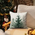 thumbnail image 2 of Christmas Pillow Covers 18x18 inch Set of 2 Watercolor Blue Green Christmas Tree Rustic Style Nature Forest Print Decorative Throw Pillows Winter Christmas Decor 32, 2 of 6