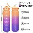 thumbnail image 2 of Botellas De Agua Hyeta De 32 Oz Con Pajita: Manténgase Motivado E Hidratado Con Horarios Convenientes Para Beber Marcas Duraderas A Prueba De Fugas, 2 of 5