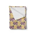 thumbnail image 2 of Floral Soft Flannel Fleece Throw Blanket, Romantic Purple Orchids with Tiny Wild Flowers Pointilistic Brush Stroked Design, Cozy Plush for Indoor and Outdoor Use, 70" x 90", Multicolor, by Ambesonne, 2 of 5