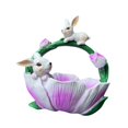 thumbnail image 2 of Cesta de resina con forma de conejito de Pascua, soporte para esculturas, placa de exhibición multifuncional Blanco, 2 of 9
