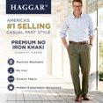 thumbnail image 4 of Men’s Haggar® Premium No-Iron Khaki Stretch Classic-Fit Pleated Expandable Waist Pants Color: Toast Size: 44X30, 4 of 4
