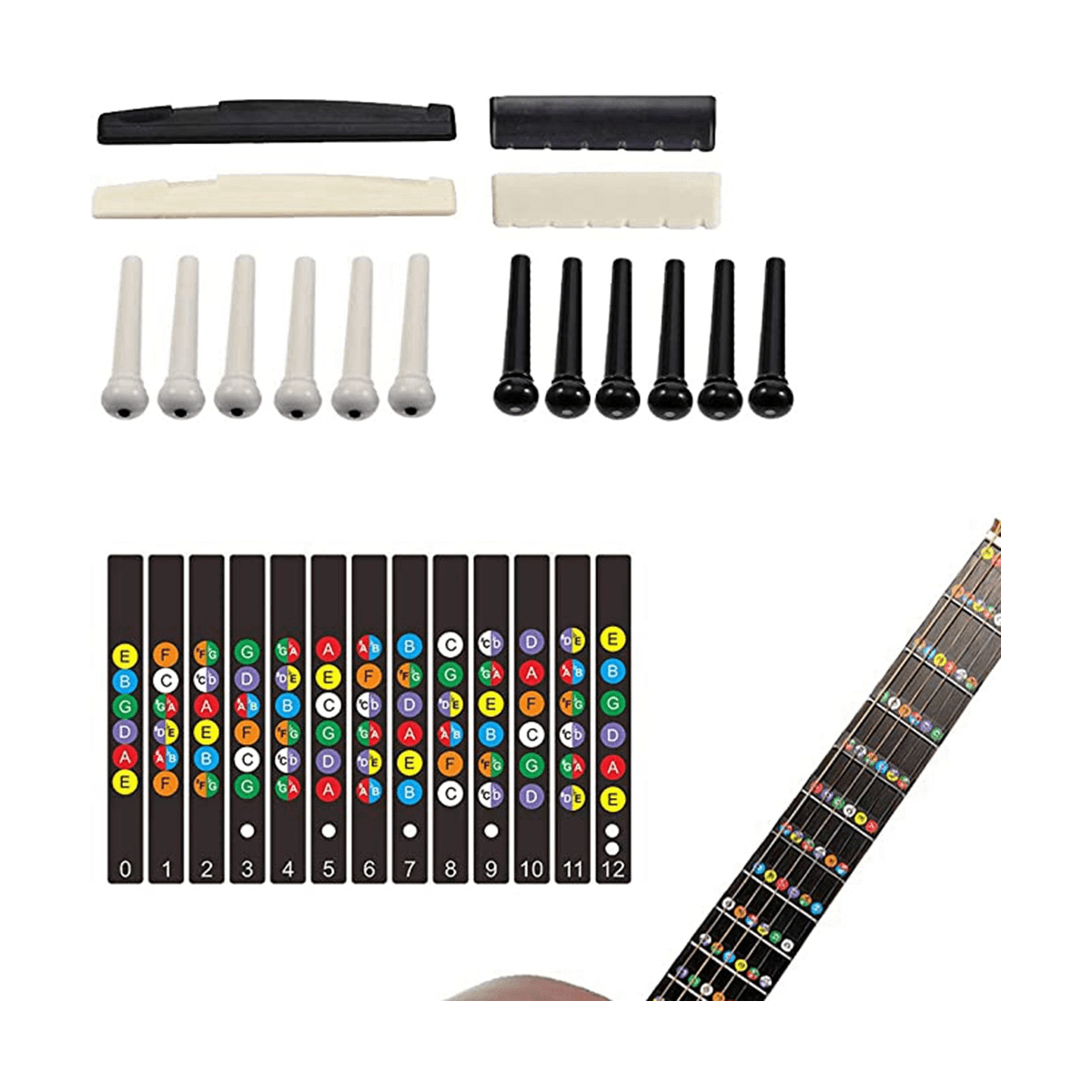 Guitar Repair Kit with 72 Parts-Professional Guitar Repair Kit and Accessories-For Electronic Guitars, Ukulele, Banjo