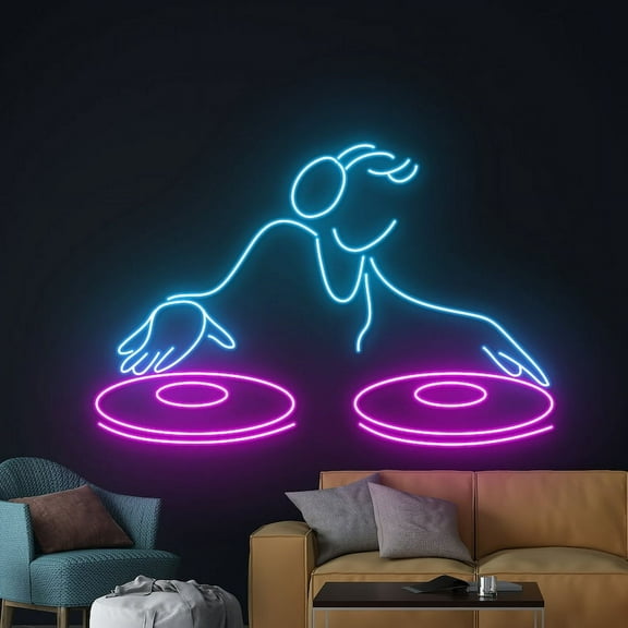 Handmadetneonsign DJ Led Sign, DJ Neon Light, DJ Neon Sign, Music Player Led Light,Music Room Decor