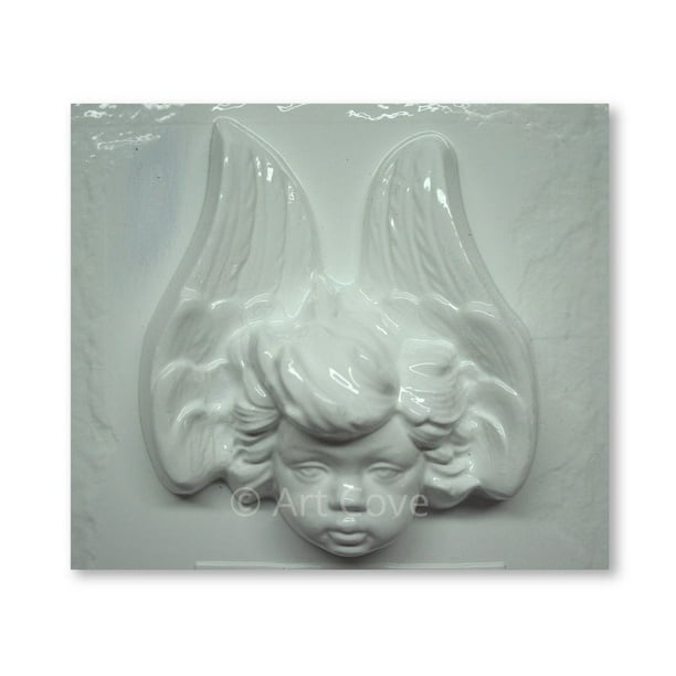 Angel Head Plaster Mold 5 x 51/4 Inch