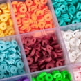 thumbnail image 2 of Cuentas Planas De Arcilla De 4800 Uds., Cuentas De Arcilla Polimérica Coloridas, Cuentas Espaciadoras De Arcilla Redondas Para El Hogar Con Caja De Almacenamiento Para Pulsera, Collar, Pendiente Speravity HA012765-00, 2 of 6