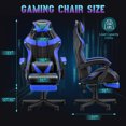 thumbnail image 7 of Huracan PU Leather Gaming Chair with Footrest & Lumbar, Adjustable Armrests/Headrest Computer Gamer Chair for Adults, Office/Game/Home, Bule, 7 of 7