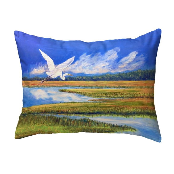 Betsy Drake Interiors Flying Egret Small Noncorded Pillow 11x14