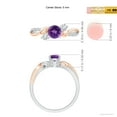 thumbnail image 6 of ANGARA Natural Amethyst and Diamond Twisted Vine Ring in 14K White & Rose Gold for Women (Size-5mm) | February Birthstone, Birthday, Anniversary, Jewelry Gift for Women | Natural Amethyst Ring, 6 of 10