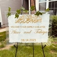 thumbnail image 3 of Customized Wedding Party Welcome Sign Glossy Paint Backing Text UV Print 16"*24", 3 of 6