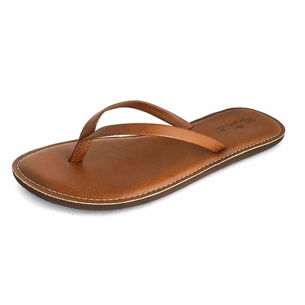 tan flip flops womens