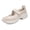 Beige, variant on Women's Breathable Mesh Mary Jane Walking Shoes, Adjustable Hook and Loop Strap Comfort Nurse Sneakers, Non Slip Wedge Platform Casual Slip On Shoes for Daily Working