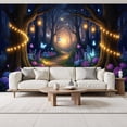 thumbnail image 2 of Wallpaper Magical Forest Glowing Lanterns Butterflies Colorful Peel and Stick Wall Murals 69"H x 96"W Removable PVC Wall Paper Self-Adhesive Wall Paintings Art Decor for Bedroom Living Room, 2 of 7