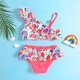 thumbnail image 5 of Traje de baño para bebé, traje de baño para niñas pequeñas, traje de baño para niñas con un solo hombro + traje de baño con parte inferior de cintura alta (2 piezas), 5 of 5