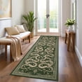 thumbnail image 3 of GlowSol 2'x6' Snake Pattern Runner Rug Hallways Kitchen Runner Rug Non Slip Bedroom Rug Soft Low Pile Thin Rug for Laundry Room, Green, 3 of 7
