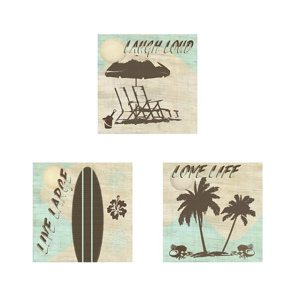 Great Art Now Laugh Loud, Live Large & Love Life by Karen J. Williams 3 Piece Print Art Set Each 12W x 12H