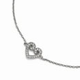thumbnail image 7 of Sterling Silver & CZ Polished Heart Anklet w/1in Ext, 7 of 7