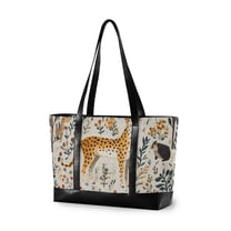 FORMRS Laptop Tote Bag for Women with 15.6" Computer Compartments Handbag, Animals in A Forest Pattern