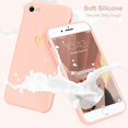 thumbnail image 6 of for iPhone SE Case 2022/2020,iPhone 8 iPhone 7 Case for Girls Women Silky Soft Protective Shockproof Silicone Phone Case with Cute Gold Heart Pattern Design Pink Cover, 6 of 14