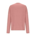 thumbnail image 3 of Besolor Womens Long Sleeve Shirts Ribbed Crewneck Button Pullover Tops Solid Color Casual Going out Dressy Blouses, 3 of 8