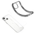 thumbnail image 5 of Allytech Case for Apple iPhone 14 6.1 inch (2022),Hard PC Back+Flexible TPU Frame Dual Layer Shockproof Clear Crystal Transparent Glitter Anti-Yellowing Ultra Thin Phone Case,Gray, 5 of 10