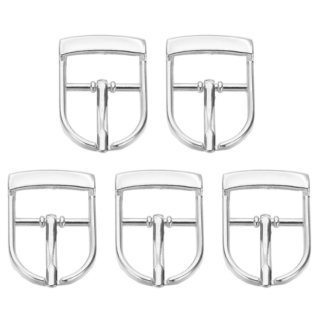 Hebilla Uxcell de 5 piezas, 0.8 pulgadas, metálica, para cinturones, manualidades y accesorios, tono plateado