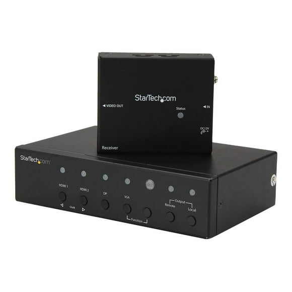 StarTech.com Multi-Input HDBaseT Extender with Built-in Switch - DisplayPort VGA and HDMI Over CAT5e or CAT6 - Up to 4K - up to 230 ft (STDHVHDBT) - Video/audio extender - HDMI - over CAT 5e/6 - up to 230 ft