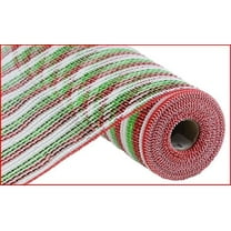 Christmas Foil Mesh -10.25" x 10yd Wide Red White Lime - Poly Deco Mesh