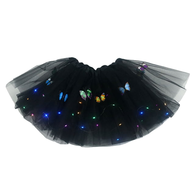 Falda Tutú para Niños Odeerbi con Luz LED Negra