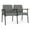 Gray, variant on Mystic Reception Waiting 2-Seat Steel Tandem Seating / Black Steel / Light Gray