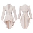 thumbnail image 2 of HXWCHs Women's Gothic Tailcoat Jacket Elegant Long Sleeve Attire XS Beige, 2 of 7