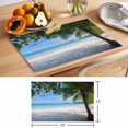 thumbnail image 6 of Coastal Beach Placemats Set of 6 Summer Ocean Sea Modern Palm Coconut Tree Place Mats Indoor Wipeable Table Mats Washable Cloth Dining Table Placemats for Kitchen Holiday Party Home Decor 13x19 Inch, 6 of 9