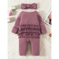 thumbnail image 3 of GXFC Baby Girl Fall Jumpsuits 3M 6M 9M 12M 18M Infant Girl Long Sleeve Zip Up Footies Rompers Bodysuit with Headband Autumn Clothing for Newborn Girl, 3 of 9