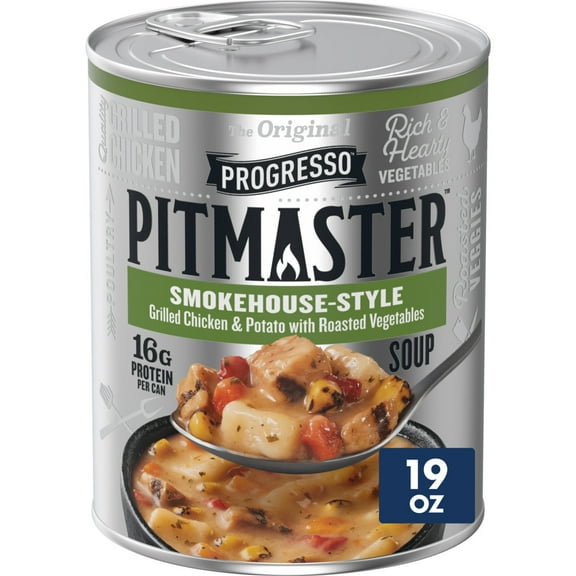 Progresso Pitmaster, Grilled Chicken and Potato with Roasted Vegetables Canned Soup, 19 oz