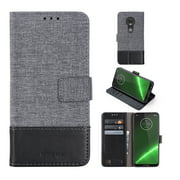For Motorola Moto G7 Plus MUXMA MX102 Horizontal Flip Canvas Leather Case with Stand & Card Slot &
