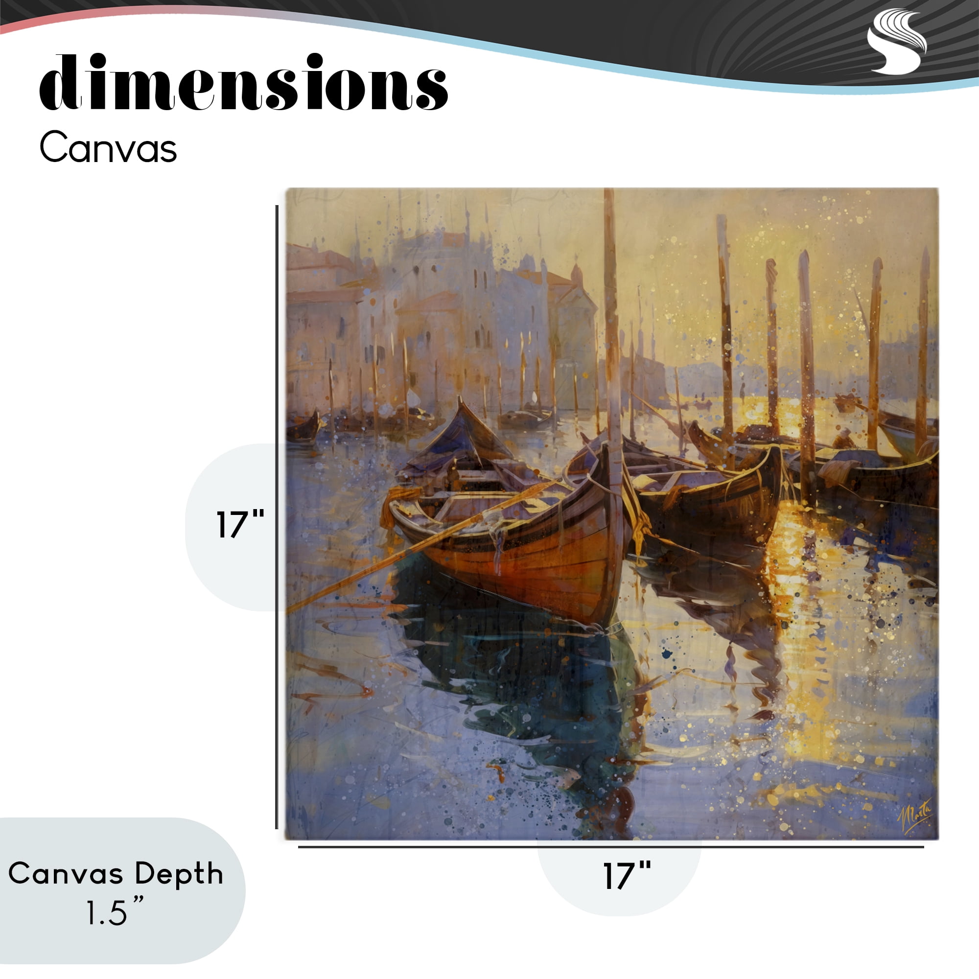 Stupell Industries Speckled Venice Boats Canvas Wall Art, design by Marta Wiley