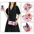 thumbnail image 4 of Feishell for Samsung Galaxy Note20 Ultra Crossbody Wallet Detachable Case,for Women Girls,Flower Pattern PU Leather RFID Blocking Card Slots Large Capacity Phone Case with Shoulder & Hand Strap,Pink, 4 of 12