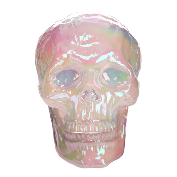 Large Pearl Oil Slick Skull Decoration