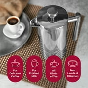 MuellerLiving Stainless Steel Double Insulated 8-Cup French Press Coffee Maker