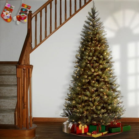 National Tree Company 6 Ft Prelit Artificial Fake Aspen Spruce Holiday Decor Tree with Metal Base and UL Multicolor Lights, Easy Assembly