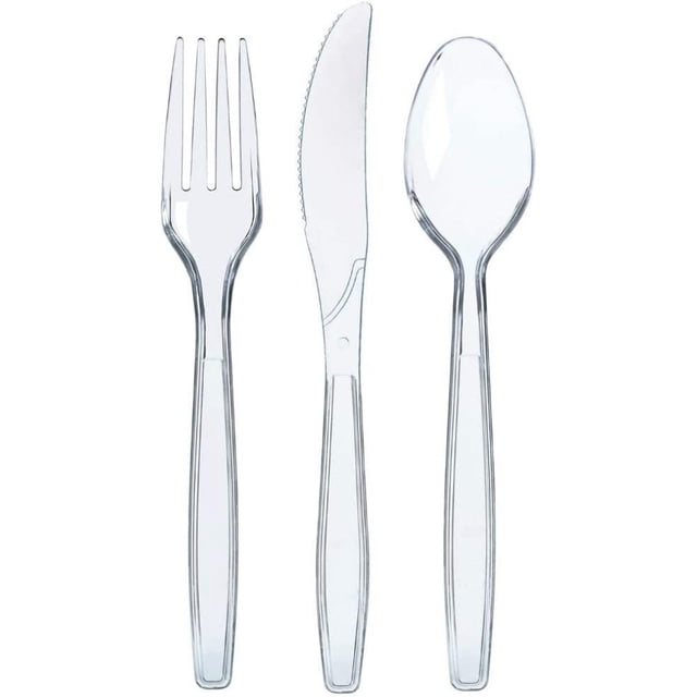 Cucharas de plástico transparente de calidad profesional, brillo cristalino elegante, perfectas para cenas de ensayo