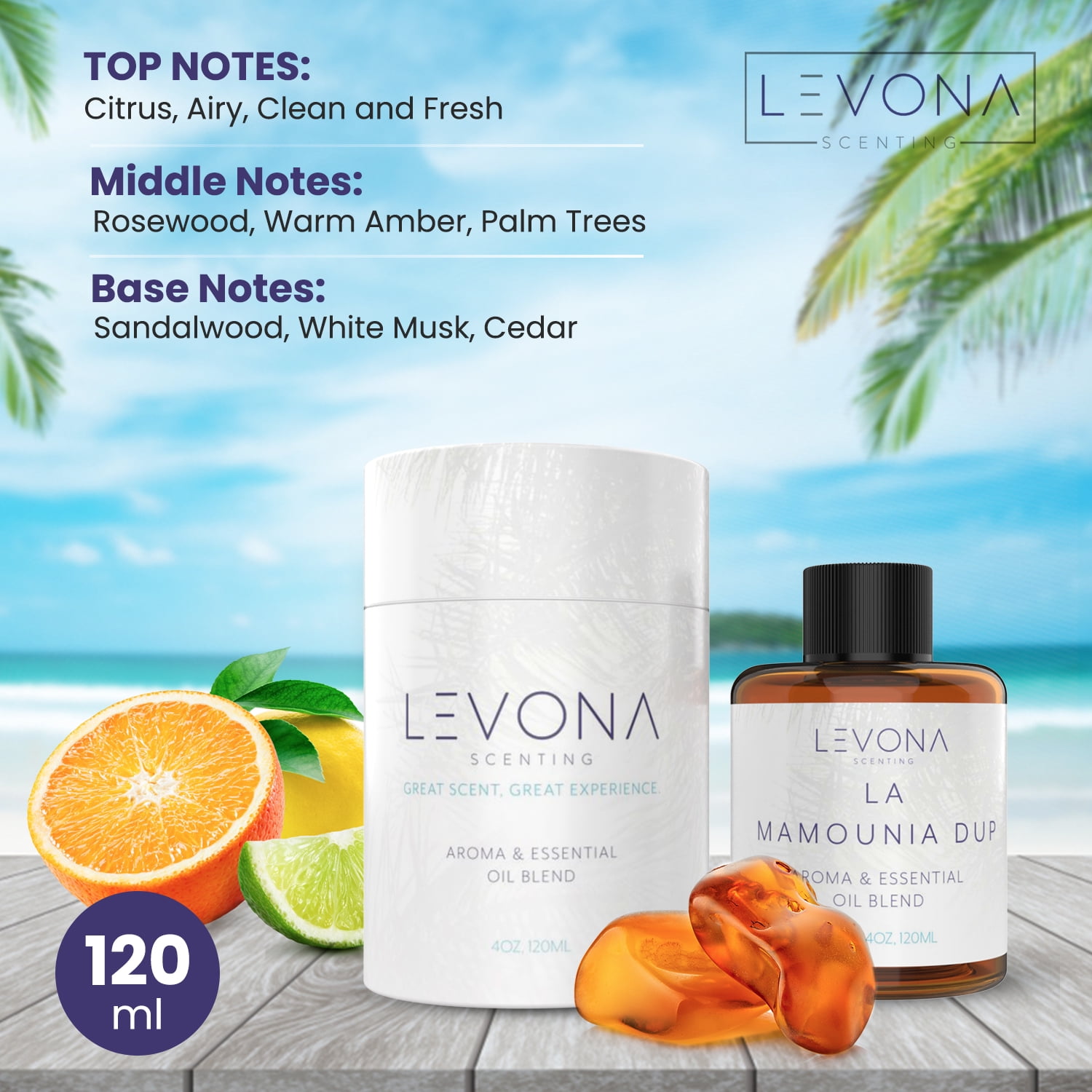 Levona Scents Aroma Diffuser Oil: Oil Diffuser Essential Oils for Diffusers  for Home Luxury Scents - La Mamounia Dup Fragrance Oil - Clean & Fresh with  Notes of Citrus, Rosewood, Amber 
