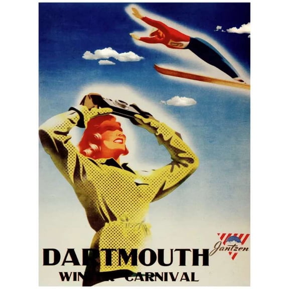 .Decoration Poster.Home Room wall art design print.Dartmouth Ski Resort 24 x 36 Inch Poster